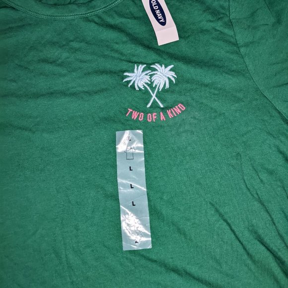 Old Navy Two Of A Kind Green T-shirt - Picture 3 of 4